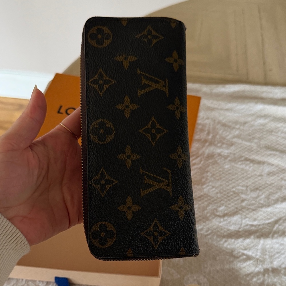 Louis Vuitton Monogram Zip Wallet in Dark Brown and Tan
